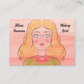 メイクアップアーティスト手描き女性 名刺 (正面)