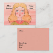 メイクアップアーティスト手描き女性 名刺 (正面/裏面)