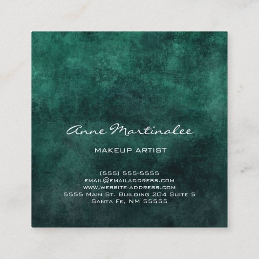 メイクアップアーティスト抽象芸術スクエアビジネスカード スクエア名刺 (裏面)