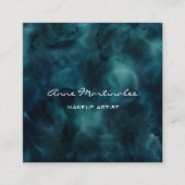 メイクアップアーティスト抽象芸術ブルーインク スクエア名刺 (正面)