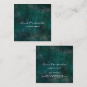 メイクアップアーティスト抽象芸術ブルーグリーン スクエア名刺 (正面/裏面)