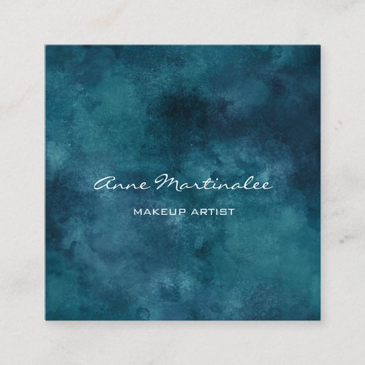 メイクアップアーティスト抽象芸術ブルースクエアビジネスカード スクエア名刺 (正面)
