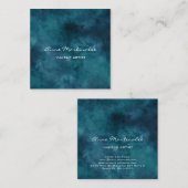 メイクアップアーティスト抽象芸術ブルースクエアビジネスカード スクエア名刺 (正面/裏面)