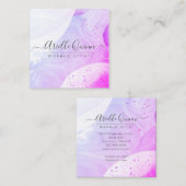 メイクアップアーティスト抽象芸術水の色のシェイプ スクエア名刺 (正面/裏面)