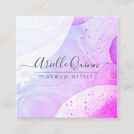 メイクアップアーティスト抽象芸術水の色のシェイプ スクエア名刺