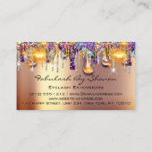 メイクアップアーティスト未来まつ毛金ゴールドドリップホログラフ 名刺 (裏面)