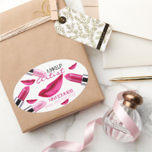 メイクアップアーティスト楕円ステッカー 楕円形シール