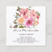 メイクアップアーティスト水彩フローラ スクエア名刺 (裏面)