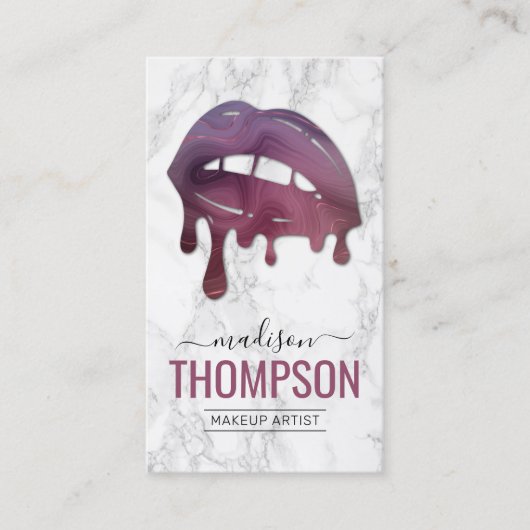 メイクアップアーティスト水滴リップグロス 名刺 (正面)