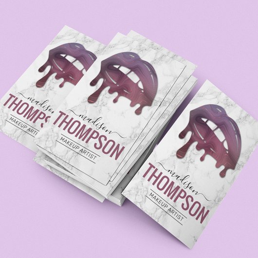 メイクアップアーティスト水滴リップグロス 名刺