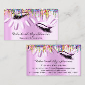 メイクアップアーティスト爪、 ネイルまつ毛ドリップス王室のピンク 名刺 (正面/裏面)