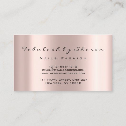 メイクアップアーティスト爪、 ネイルグリッタードリップスバララッシュルクス 名刺 (裏面)