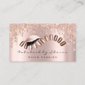 メイクアップアーティスト爪、 ネイルグリッタードリップバラの点滅 名刺 (正面)