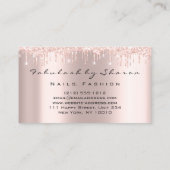 メイクアップアーティスト爪、 ネイルグリッタードリップバラ金ゴールド 名刺 (裏面)