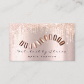 メイクアップアーティスト爪、 ネイルグリッタードリップバラ金ゴールド 名刺 (正面)