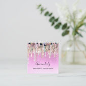 メイクアップアーティスト爪、 ネイルグリッターロゴバラドリップスピンキー スクエア名刺 (スタンド正面)