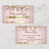 メイクアップアーティスト爪、 ネイルワックス美しい赤面バラ金ゴールド 名刺 (正面/裏面)