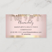 メイクアップアーティスト爪、 ネイルワックス美しい赤面バラ金ゴールド 名刺 (裏面)