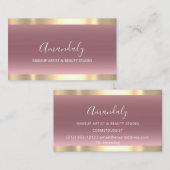 メイクアップアーティスト爪、 ネイル美しいスパバラ金ゴールドシンプル 名刺 (正面/裏面)