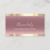 メイクアップアーティスト爪、 ネイル美しいスパバラ金ゴールドシンプル 名刺 (正面)