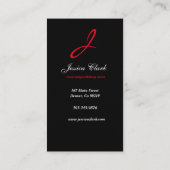 メイクアップアーティスト爪、 ネイル赤い唇 名刺 (裏面)