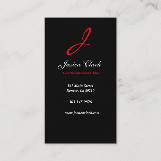 メイクアップアーティスト爪、 ネイル赤い唇 名刺 (裏面)