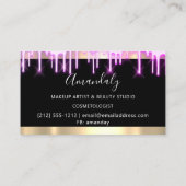 メイクアップアーティスト爪、 ネイル金ゴールドブラックドリップス自筆証書 名刺 (裏面)