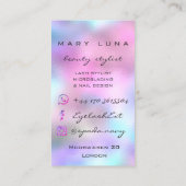 メイクアップアーティスト眉毛まくらグラデーションげピンクグリッター 名刺 (裏面)