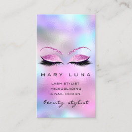 メイクアップアーティスト眉毛まくらグラデーションげピンクグリッター 名刺
