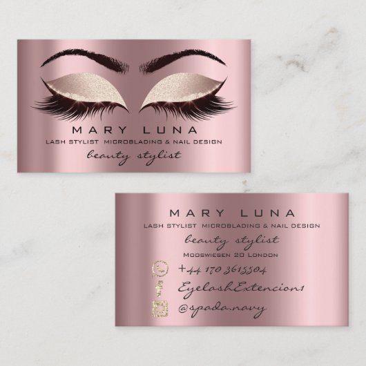 メイクアップアーティスト眉毛まくら火花バラソーシャル 名刺 (正面/裏面)