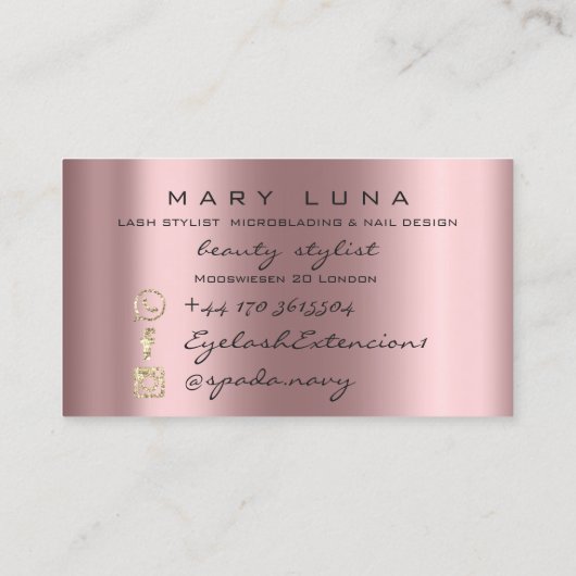 メイクアップアーティスト眉毛まくら火花バラソーシャル 名刺 (裏面)