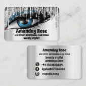 メイクアップアーティスト眉毛まくら銀ドリップ 名刺 (正面/裏面)