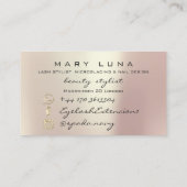 メイクアップアーティスト眉毛まつアイボリーバラ金ゴールド 名刺 (裏面)