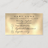 メイクアップアーティスト眉毛まつガラス金ゴールド 名刺 (裏面)