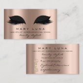 メイクアップアーティスト眉毛まつバラ金ゴールドブラック 名刺 (正面/裏面)