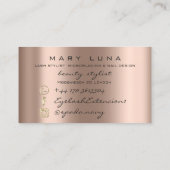 メイクアップアーティスト眉毛まつバラ金ゴールドブラック 名刺 (裏面)