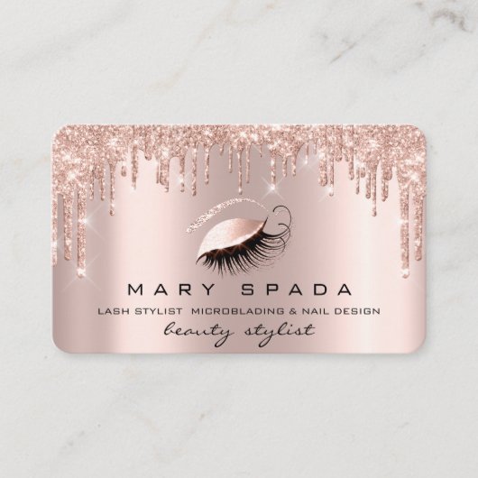 メイクアップアーティスト眉毛まつピンクのバラの眉 名刺 (正面)