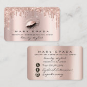 メイクアップアーティスト眉毛まつピンクのバラの眉 名刺 (正面/裏面)