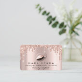 メイクアップアーティスト眉毛まつピンクのバラの眉 名刺 (スタンド正面)