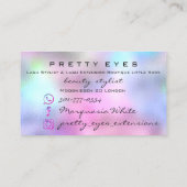 メイクアップアーティスト眉毛まつピンクの自筆証書 名刺 (裏面)