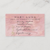 メイクアップアーティスト眉毛まつ伸びピンクグリッター 名刺 (裏面)