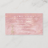 メイクアップアーティスト眉毛まつ伸びピンクグリッター 名刺 (裏面)