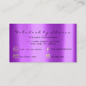 メイクアップアーティスト眉毛まつ延長紫 名刺 (裏面)