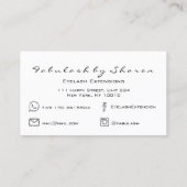 メイクアップアーティスト眉毛まつ拡張ブルーマリーン 名刺 (裏面)