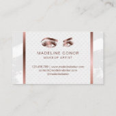 メイクアップアーティスト眉毛まつ毛グリッターバラ金ゴールド 名刺 (裏面)