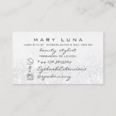 メイクアップアーティスト眉毛まつ灰色シルバーグレイ 名刺 (裏面)