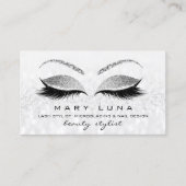 メイクアップアーティスト眉毛まつ灰色シルバーグレイ 名刺 (正面)