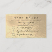 メイクアップアーティスト眉毛まつ金ゴールドエステティシャン 名刺 (裏面)