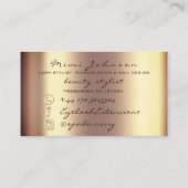 メイクアップアーティスト眉毛まつ金ゴールドエステティシャン 名刺 (裏面)