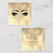 メイクアップアーティスト眉毛まぶしガラス金ゴールドスクエア スクエア名刺 (正面/裏面)